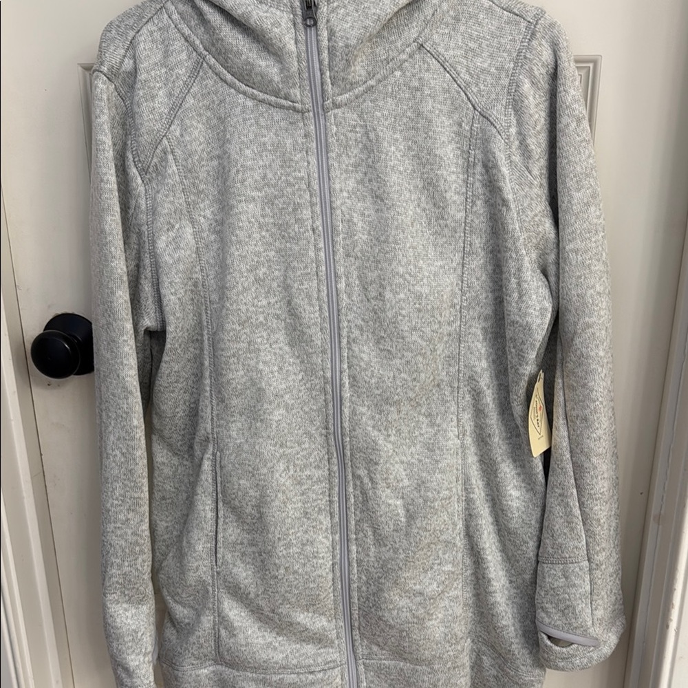 St. John's Bay Gray Utility Jacket with Standing Collar